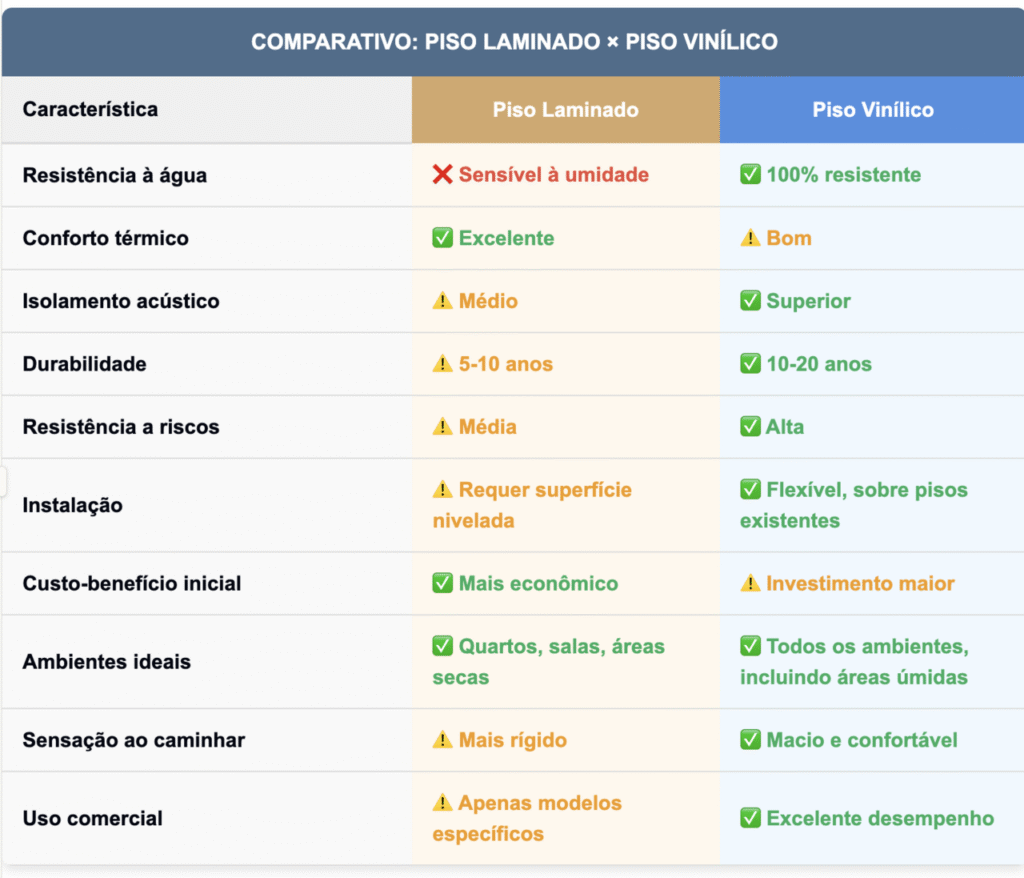Piso Laminado ou Piso Vinílico